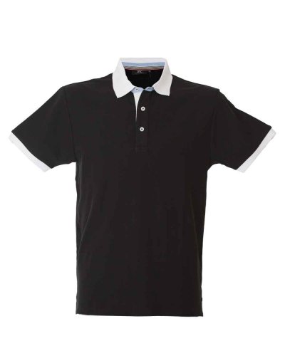 Polo manica corta fondo manica in contrasto Havana Black