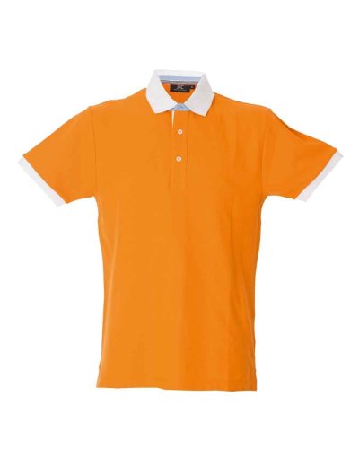 Polo manica corta fondo manica in contrasto Havana Orange