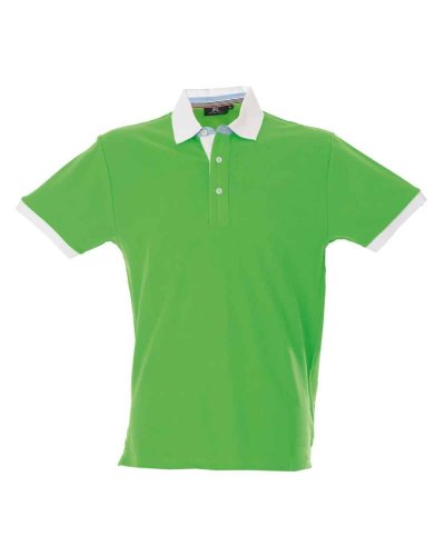 Polo manica corta fondo manica in contrasto Havana Light Green