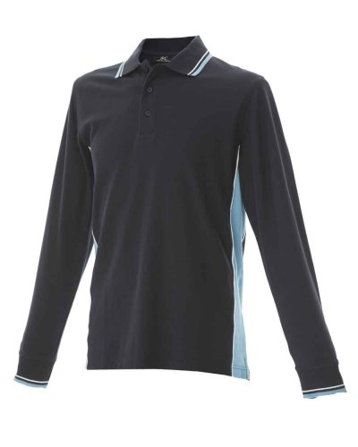 Polo manica lunga Malta Navy / Sky