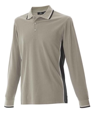 Polo manica lunga Malta Light Grey/Black