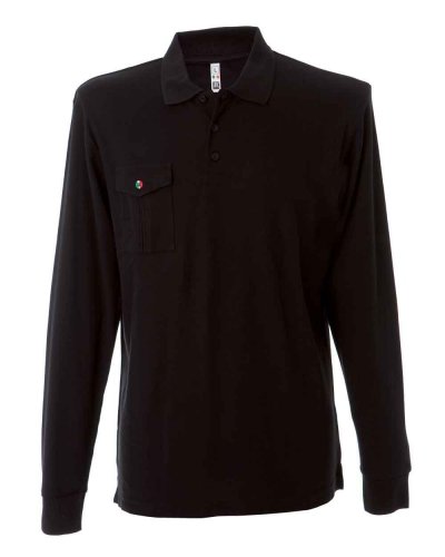 Polo manica lunga con taschino Texas Black