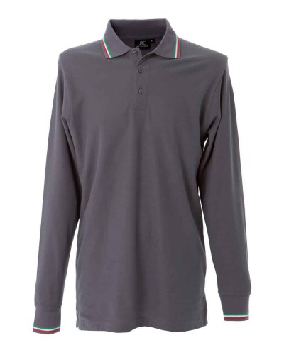 Polo manica lunga con tricolore Savona Dark grey