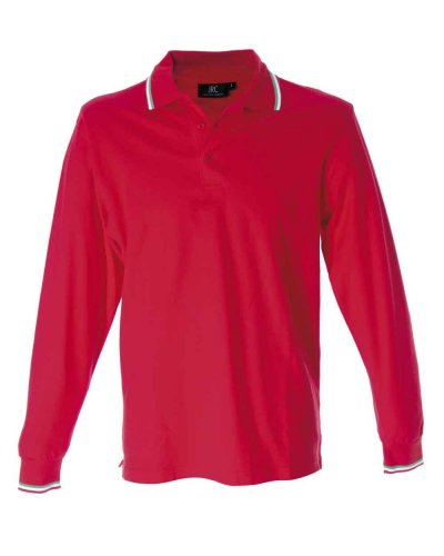 Polo manica lunga con tricolore Savona White