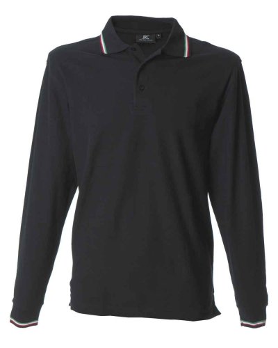 Polo manica lunga con tricolore Savona Black