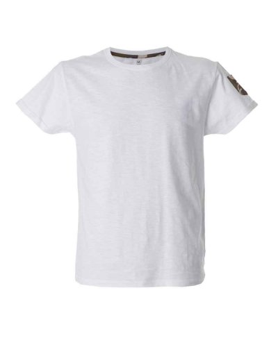 T-shirt uomo girocollo effetto fiammato Fortaleza man White / Oxford