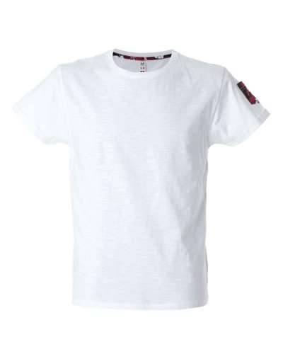 T-shirt uomo girocollo effetto fiammato Fortaleza man White / Flower