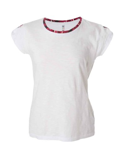 T-shirt uomo girocollo effetto fiammato Fortaleza lady White / Flower