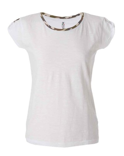 T-shirt uomo girocollo effetto fiammato Fortaleza lady White / Camouflage