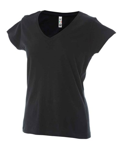 T-shirt girocollo slubby Antigua lady Black