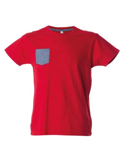 T-shirt uomo girocollo con taschino Antibes Red