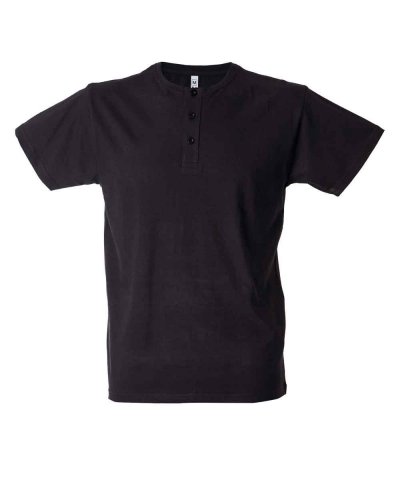 T-shirt serafino uomo girocollo Malaga Black