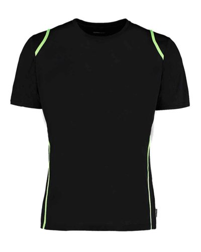 T-shirt Regular Fit Cooltex® Contrast  Black / Fluorescent Lime