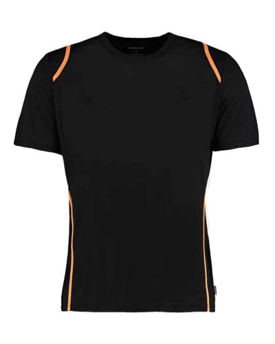 T-shirt Regular Fit Cooltex® Contrast  Black / Fluorescent Orange