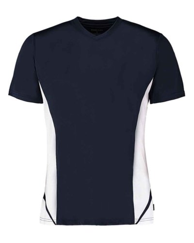 T-shirt scollo a V Regular Fit Cooltex® Navy / White