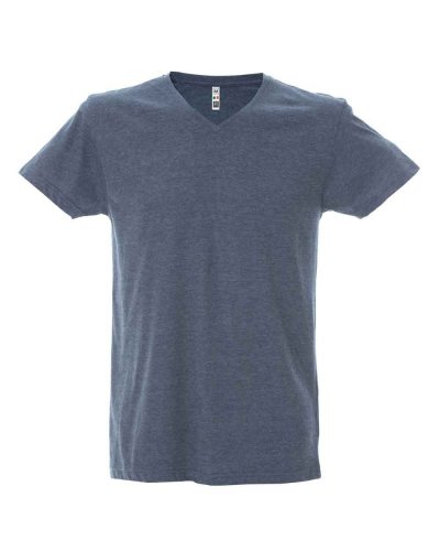 T-shirt manica corta collo a V Oviedo Blu Denim