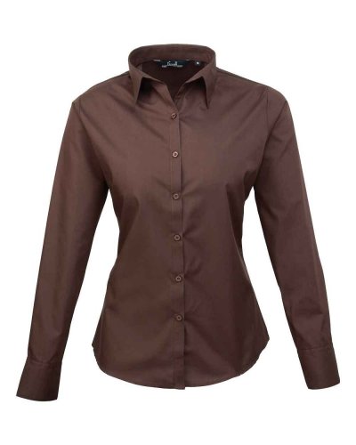 Camicia formale da donna maniche lunghe Brown