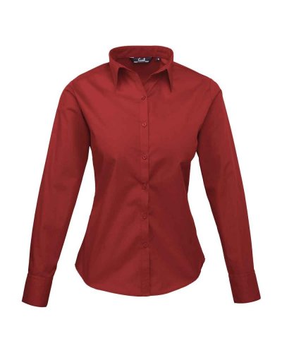 Camicia formale da donna maniche lunghe Burgundy