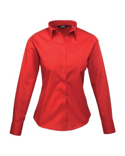 Camicia formale da donna maniche lunghe Red