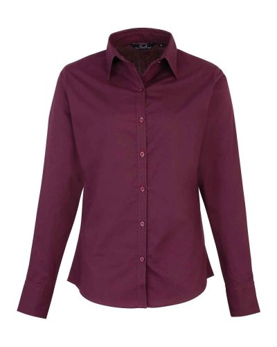 Camicia formale da donna maniche lunghe Aubergine