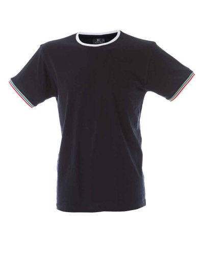 T-shirt manica corta girocollo tricolore sule maniche Udine Navy