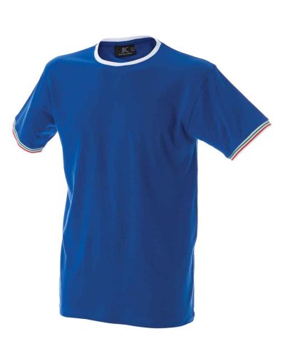 T-shirt manica corta girocollo tricolore sule maniche Udine Royal