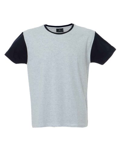 T-shirt manica corta girocollo maniche e colletto in contrasto Lisbona Melange