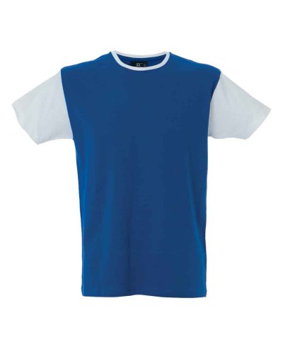 T-shirt manica corta girocollo maniche e colletto in contrasto Lisbona Royal