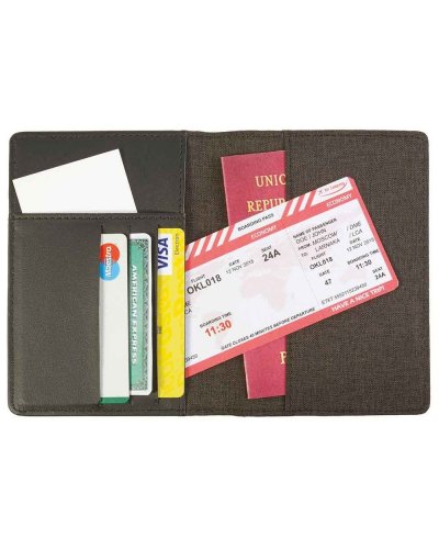 Porta passaporto in tessuto mélange