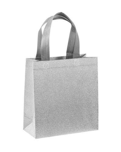 Shopper in TNT laminato Glitter Argento