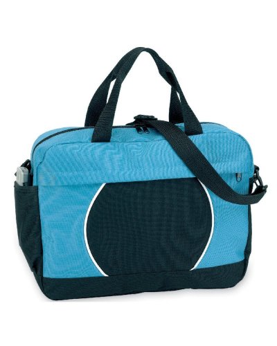 Borsa portadocumenti bicolore in poliestere Azzurro