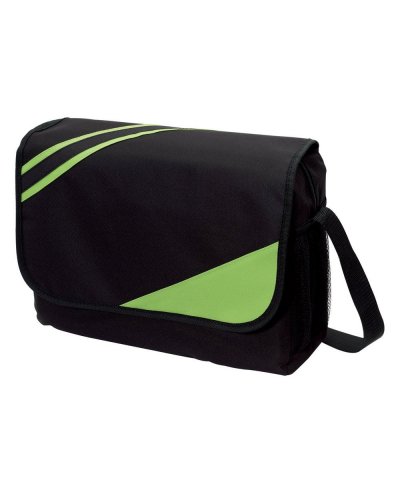 Borsa messenger con design sportivo a righe Verde