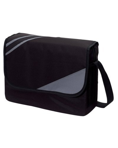 Borsa messenger con design sportivo a righe Grigio