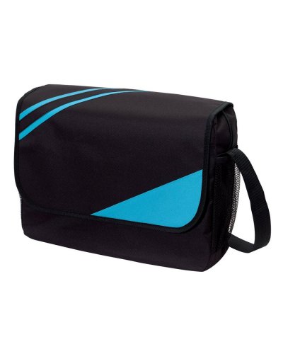 Borsa messenger con design sportivo a righe Azzurro