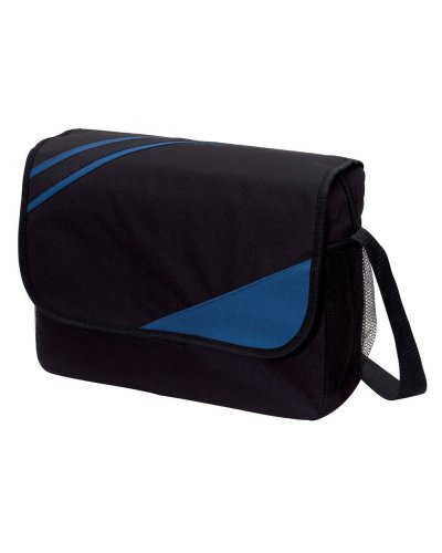 Borsa messenger con design sportivo a righe Blu
