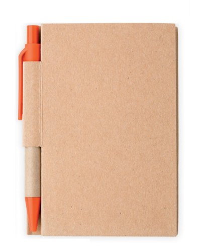 Block notes 80 fogli a righe con penna inclusa Arancio