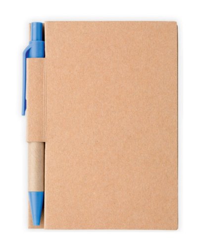 Block notes 80 fogli a righe con penna inclusa Azzurro