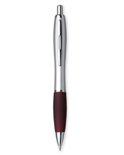 Penna in plastica silver ed impugnatura gommata Bordeaux