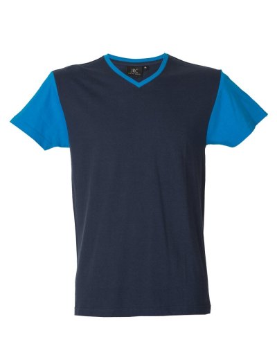 T-shirt manica corta scollo a V maniche e colletto in contrasto Cadice