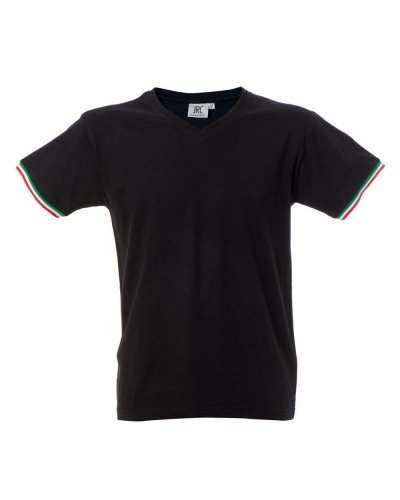 T-shirt manica corta collo a V New Milano Black