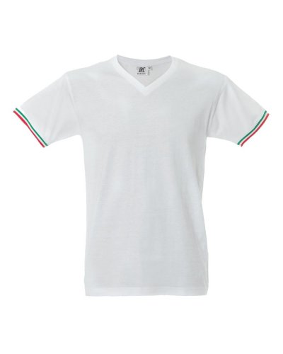 T-shirt manica corta collo a V New Milano White
