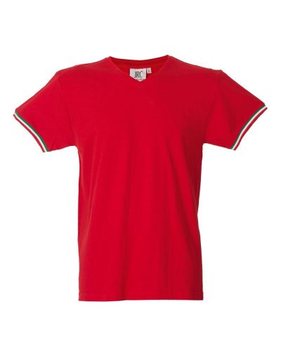 T-shirt manica corta collo a V New Milano Red