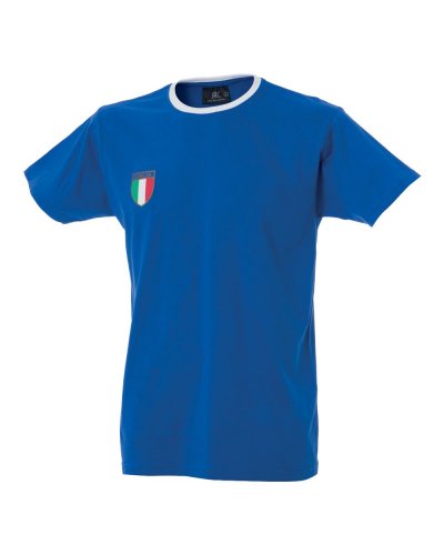 T-shirt uomo girocollo Santos con Scudetto Italia sul petto Royal