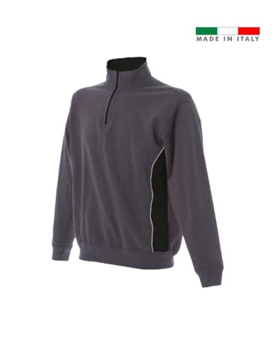 Felpa bicolore made in Italy Bari Grey/Black
