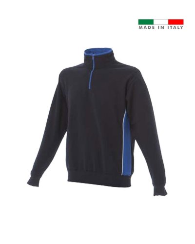 Felpa bicolore made in Italy Bari Navy / Royal