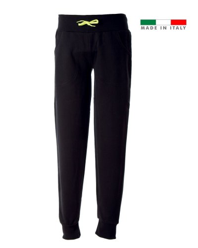 Pantaloni in felpa made in Italy Bergamo Lady Black