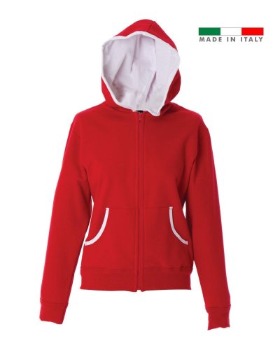 Felpa Donna made in Italy Lucca Red