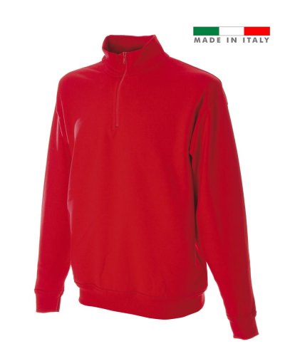 Felpa made in Italy Grosseto zip corta Red