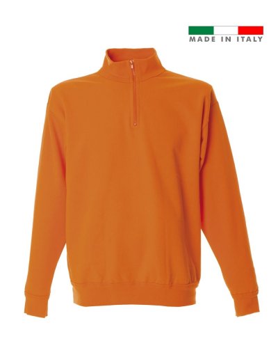 Felpa made in Italy Grosseto zip corta Orange