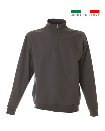 Felpa made in Italy Grosseto zip corta Grey